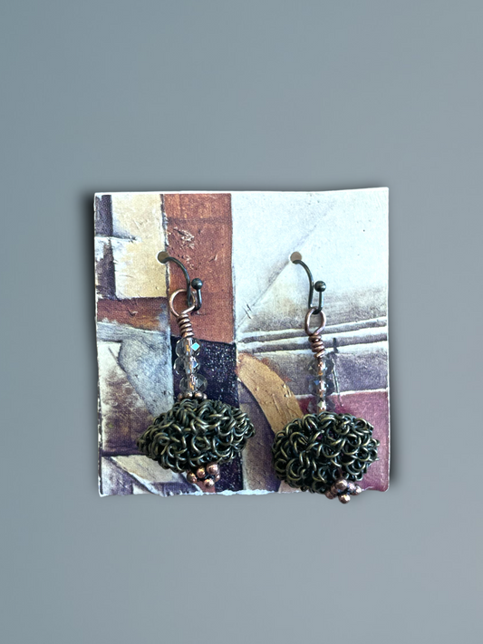 Copper and Glass Earrings